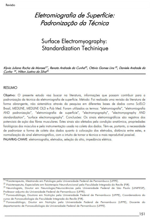 Cover of Surface Electromyography: Standardization Techinique.