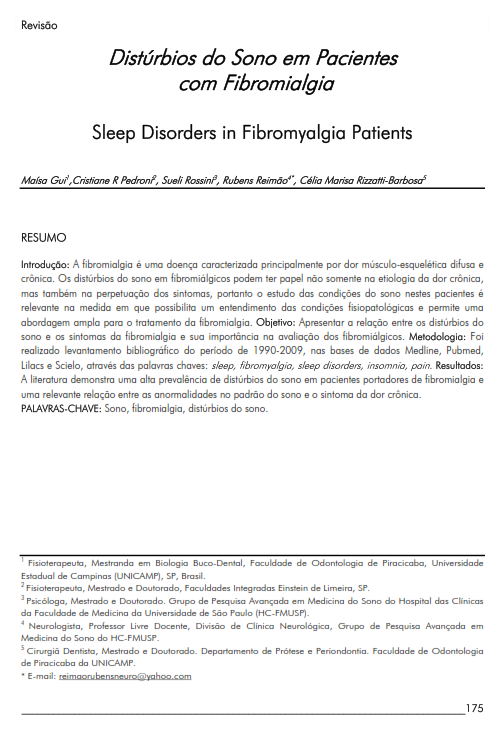 Cover of Distúrbios do Sono em Pacientes com Fibromialgia