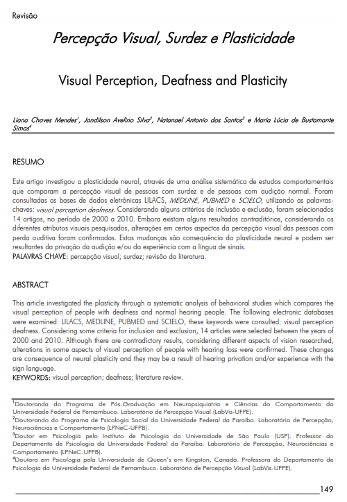 Cover of Visual Perception, Deafness and Plasticity