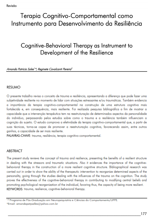 Cover of Cognitive-Behavioral Therapy as Instrument to Development of the Resilience