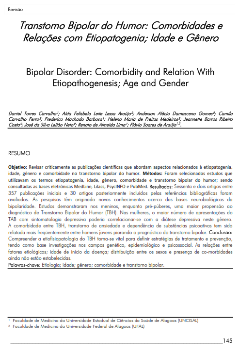 Cover of Bipolar Disorder: Comorbidity and Relation With Etiopathogenesis; Age and Gender