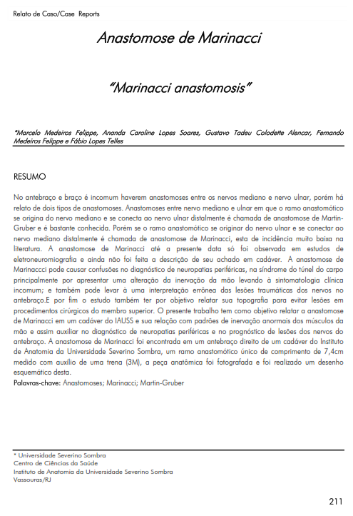 Cover of Marinacci anastomosis